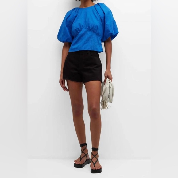 Frame Blue Gathered-Seam Top - Picture 6 of 16